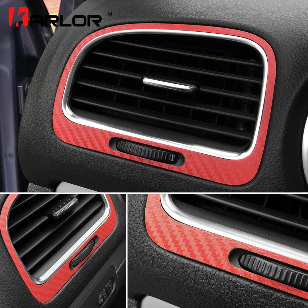 

Carbon Fiber Film Auto Air Condition Outlets Panel Decoration Sticker Decal Car Styling For Volkswagen VW Golf 6 MK6 Accessories