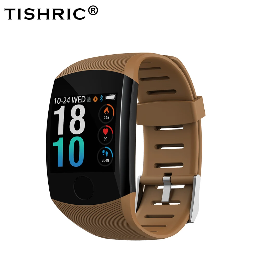TISHRIC Q11 Смарт-часы Водонепроницаемый Фитнес-браслет монитор сердечного ритма сенсорный экран OLED Pulsera Inteligente трекер активности - Цвет: TSR502-Yellow