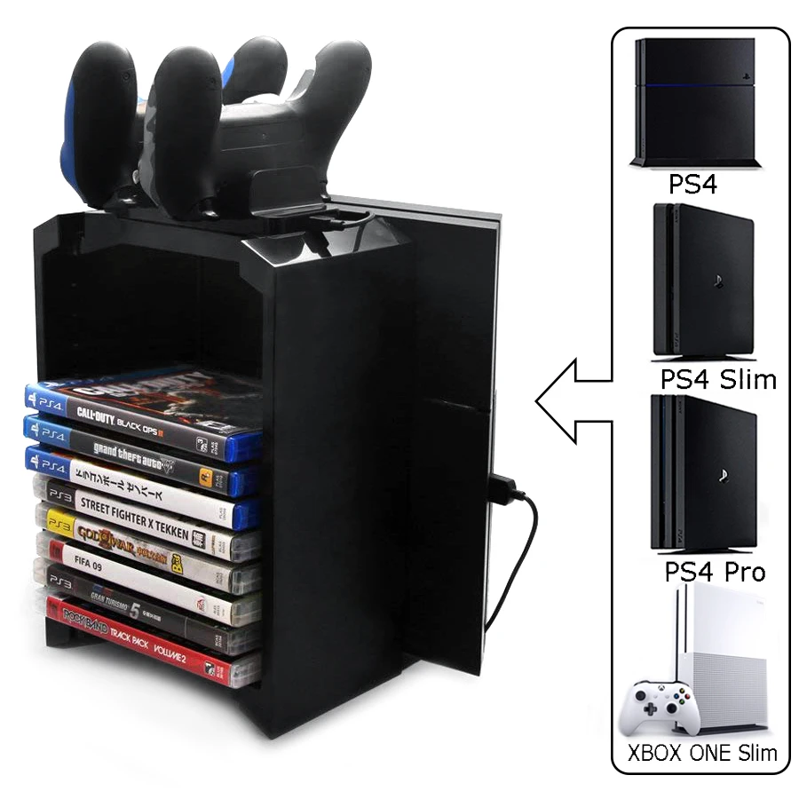 grens Heerlijk Buitenlander Ps4/slim/pro Disc Tower Vertical Stand For Xbox One S & Ps4 Joystick  Charging Dock Station For Playstation 4 / Xbox One Slim - Stands -  AliExpress