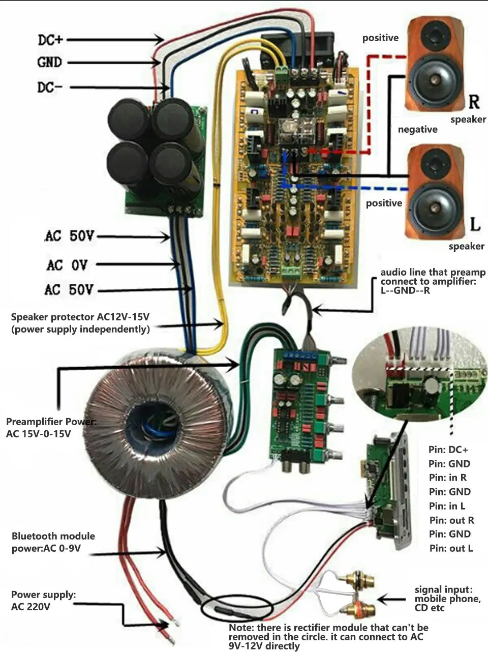 AIYIMA Hi-Fi стерео Мощность усилители 600Wx2 1943 5200 звуковой усилитель для громкоговорителя двухканальный «сделай сам» для дома Театр усилитель