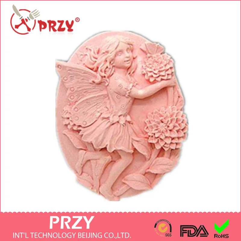 Кристи хризантемы Фея Силиконовые ручной Фондант Mold DIY Плесень украшения торта Инструменты Baby Angel Мыло формы