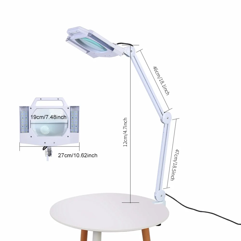 Модернизированная 5X настольная увеличительная лампа с зажимом, поворотная медицинская Косметическая лампа для татуировки с зажимом
