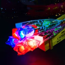 1 шт. светодиодный светильник с розами, товары для дня рождения, свадебные украшения, День Святого Валентина, День матери, Хэллоуин, искусственный цветок