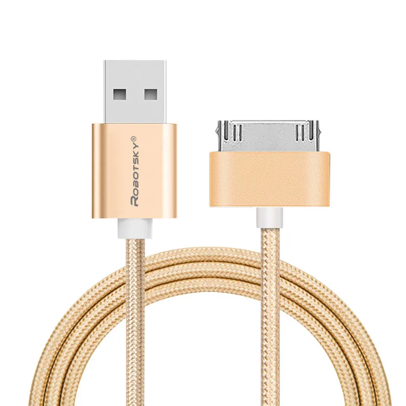 Robotsky USB зарядный кабель для iPhone 4 4S 3GS iPad 2 3 iPod Nano itouch 30 Pin нейлоновая оплетка Кабель передачи данных для быстрой зарядки