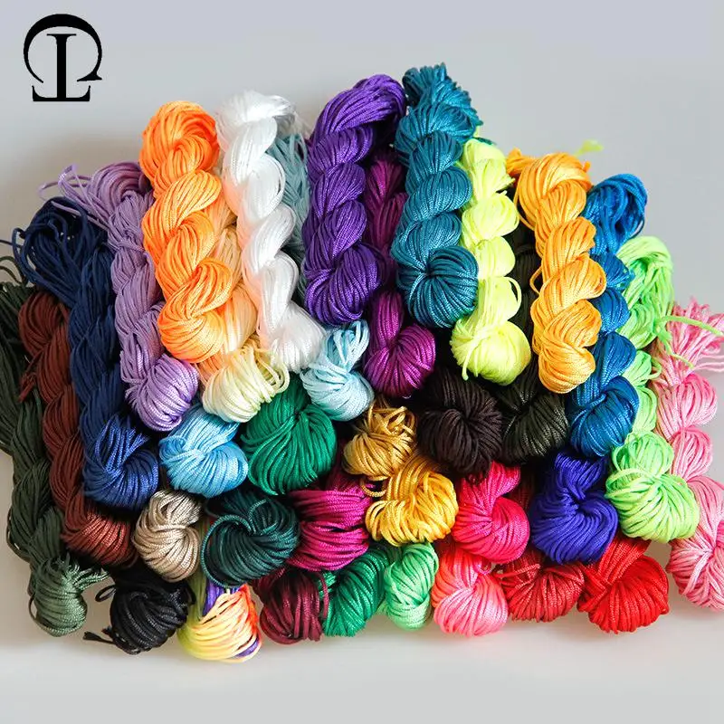 

22m/lot 1mm Chinese knot line 22 colors polyester thread for crocheting DIY for Hand-woven bracelet bakers twine jewelry weaving