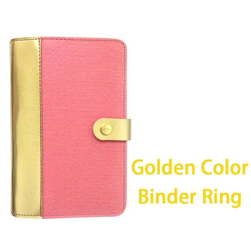 Японский персональный молочный Войлок из искусственной кожи журнал для путешествий Золотое кольцо офисная записная книжка милый Kawaii порядок дня Планировщик A5 A6 - Цвет: Golden Pink