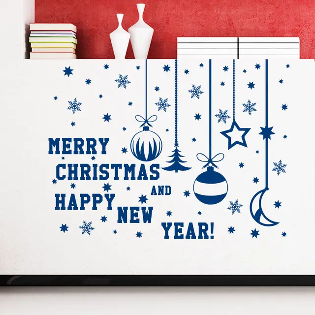 merry christmas happy new year quotes christmas decoration with snowflakes wall sticker vinyl wall mural for - Christmas Decoration Quotes merry christmas happy new year quotes christmas decoration with snowflakes wall sticker vinyl wall mural for - Christmas Decoration Quotes