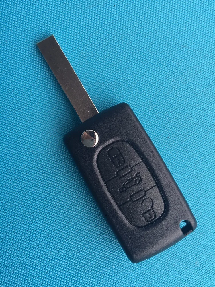 

ZABEUDEIR For Peugeot 207 307CC 407 407SW Replacement 3 buttons FOB REMOTE KEY Case HU83 blade with groove uncut shell flip