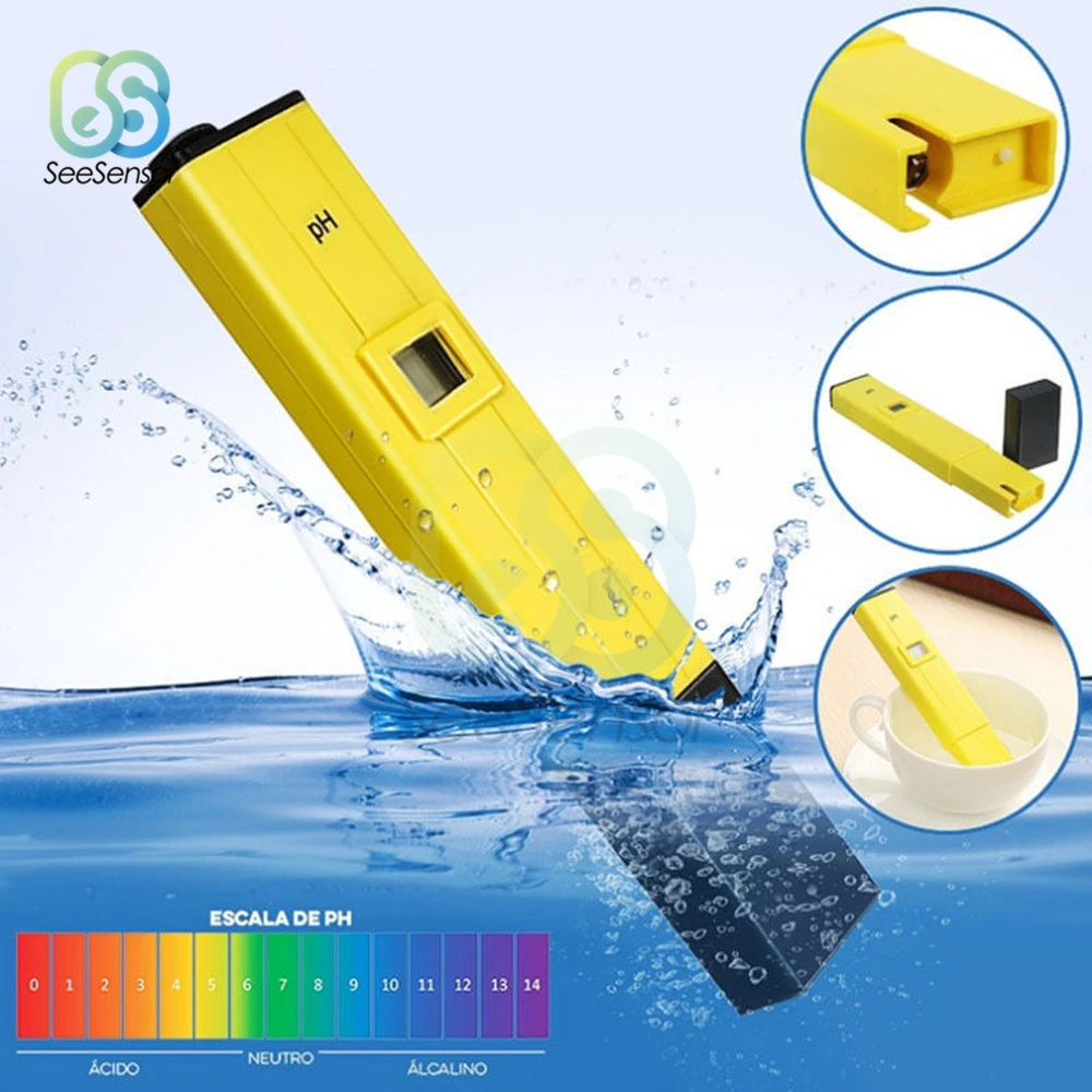 

PH 0.1-14.00 Portable Digital PH Meter Tester Pen for Aquarium Pool Water Quality Lab PH Monitor with ATC