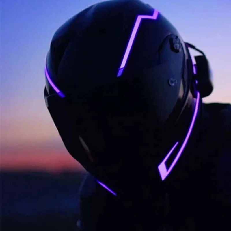 Motorcycle Helmet Cold Light Strip Helmets Mode Night Time Ridings Signal LigIJ 