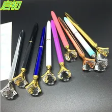 Новые школьные канцелярские товары высокого качества большая Хрустальная Алмазная шариковая ручка металлические с украшениями из кристалла ручка для школы офиса