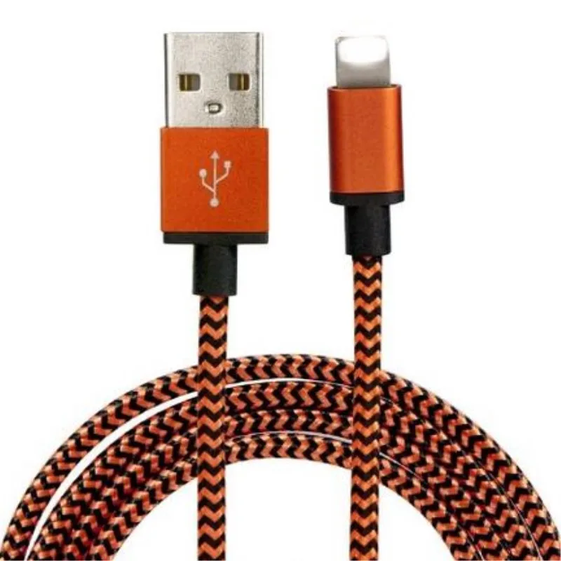 effelon 1M 8-pin 2A woven Fabric knitting USB data sync charger cable for iPhone5 5 s 6 6s + mini ipad | Мобильные телефоны и