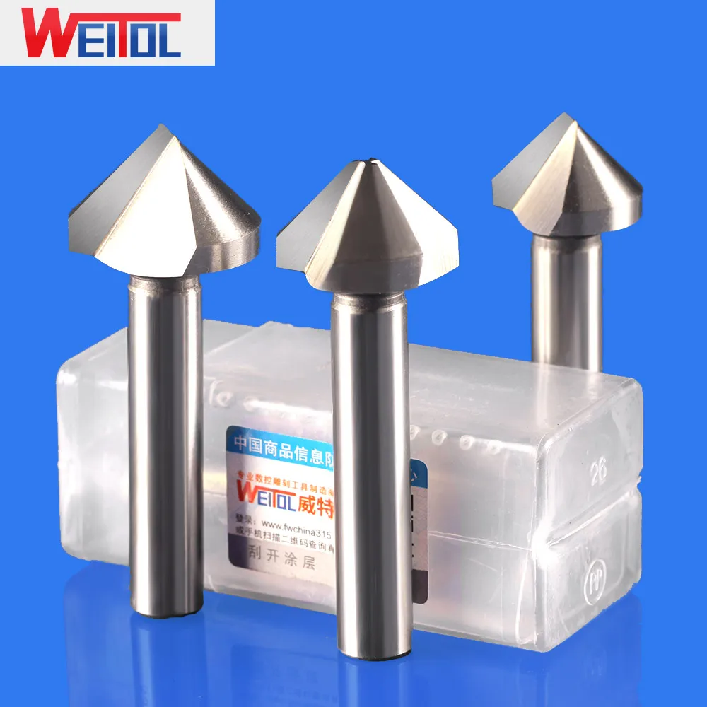 Weitol 1 флейта/3 флейты фаски биты 90 градусов фрезы для резки нержавеющая сталь