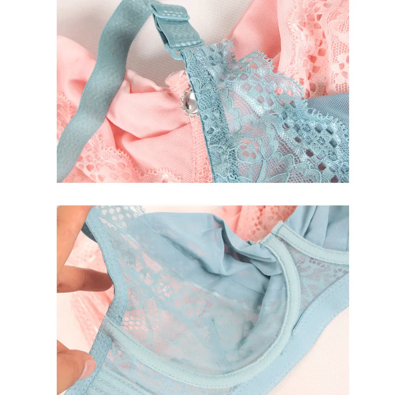 Сексуальный бюстгальтер B C D цветочные кружева bralette бюстгальтеры для Для женщин Push Up 34 36 38 40 42 44 нижнее белье Прозрачный и дышащий Harajuku