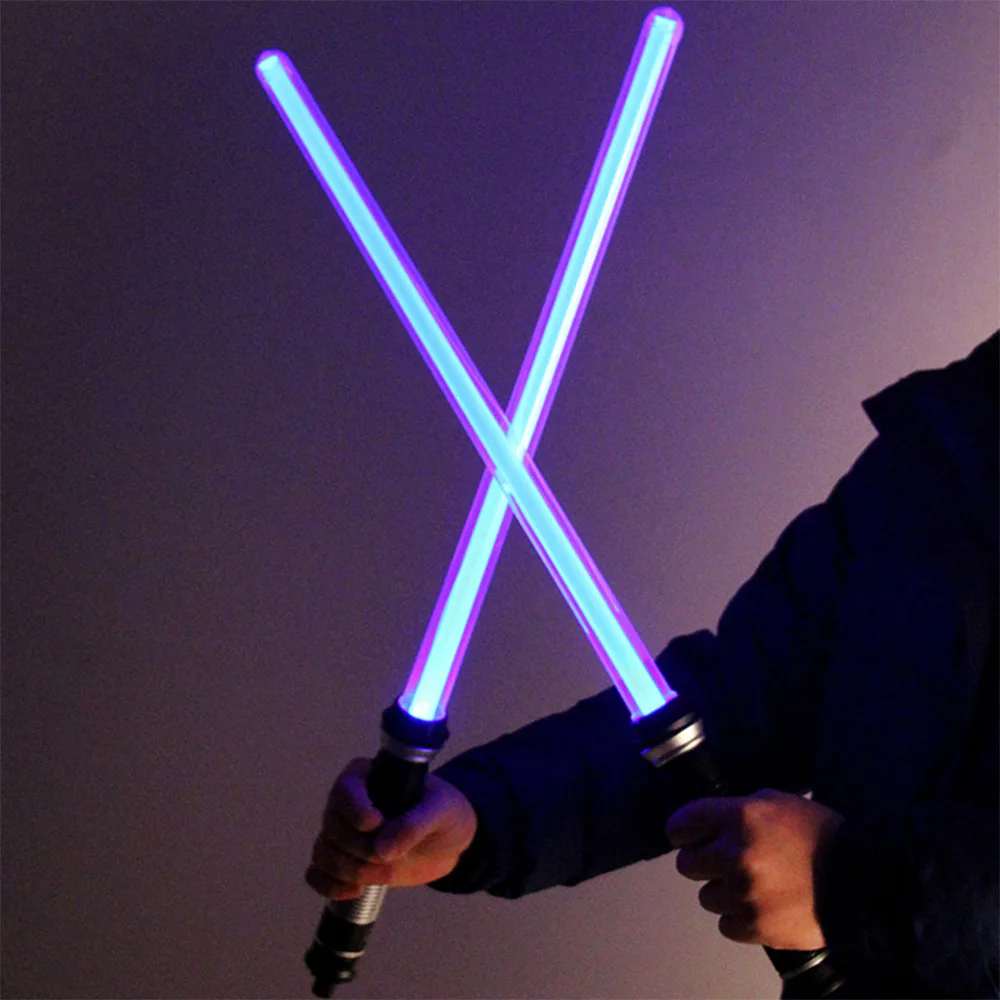2 Pcs/Lot Sound Lightsaber LED Light Up Swords Children Toys Double Bladed Ultra Sabers Flashing