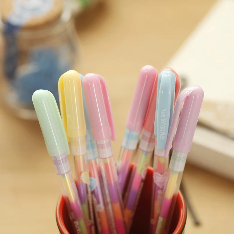 

6 colors one gouache water powder gel pen candy color stationery pastel pen student gift 8pcs a set
