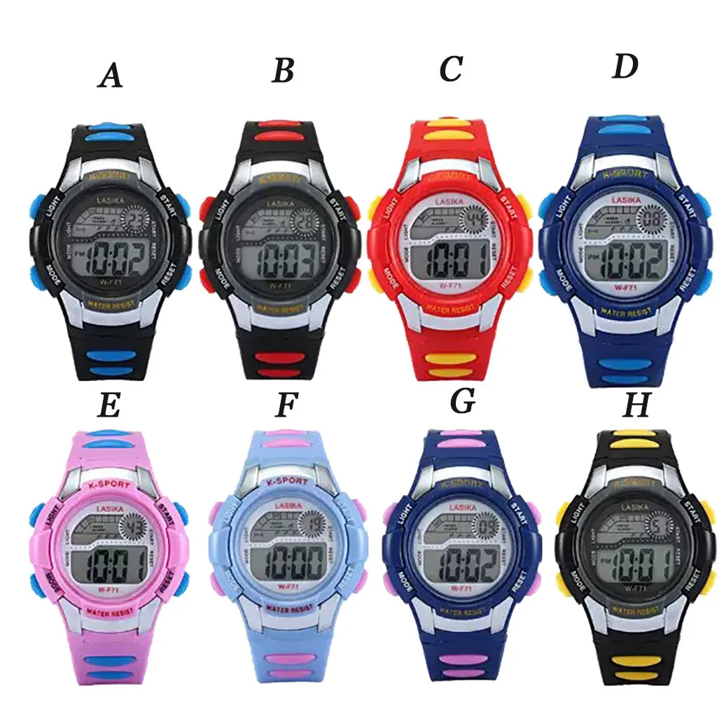 Детские часы для мальчиков цифровой светодиодный Кварцевый Будильник Дата спортивные наручные часы Силикон мужские спортивные часы