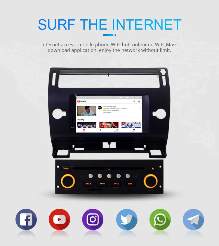 Flash Deal LJHANG Android 9.0 Car Multimedia Player For Citroen C4 C-Triomphe C-Quatre 2004-2012 WIFI GPS Navi 1 Din Car Radio Stereo Audio 9