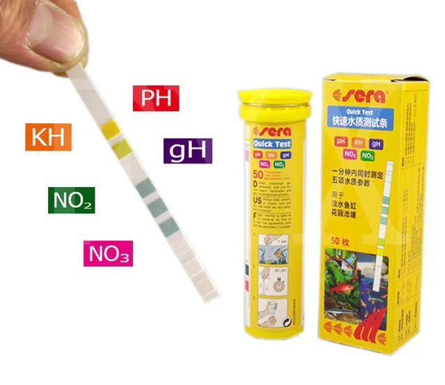 Sera 5 in 1 Gemakkelijk Teststrips PH GH KH NO2 NO3 test kit aquarium
