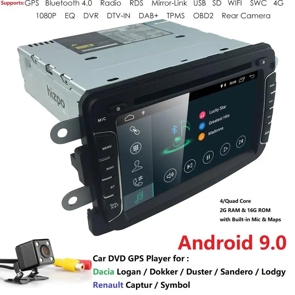 

Car Multimedia Player Android 9.0 For Dacia/Sandero/Duster/Renault/Captur/Lada/Xray 2/Logan 2 Auto Radio GPS 1Din DSP DVR SWC PC