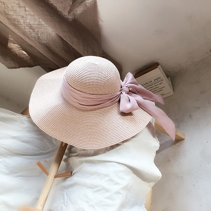 Женская соломенная шляпа от солнца, женская летняя соломенная шляпа sombrero mujer, Повседневная Складная Соломенная пляжная шляпа с широкими полями, женская шляпа