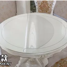 Водонепроницаемый pvc1.5 мягкая стеклянная круглая скатерть Прозрачная скатерть прокладка для стола на заказ D110cm