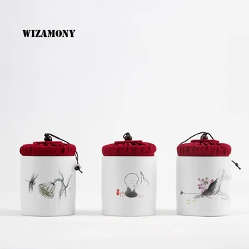 

WIZAMONY 3 Different Patterns Seamless Tea Caddy Stove Canister Stainer Ceramic Porcelain for puer tea Special Price