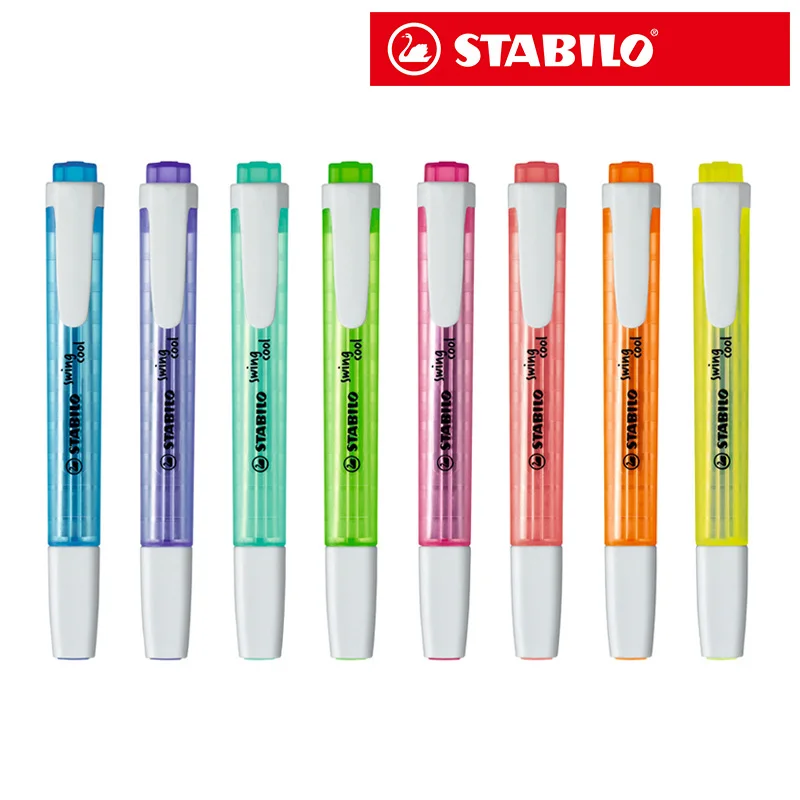 

PenImported 8pcs/set STABILO Swing Cool Highlighter 275 cool pen Highlighter Marker Mark Colorful color