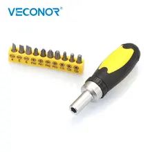 11 шт. 1/" Реверсивная трещотка отвертка с 10 шт. отвертка Биты 6,35 мм Прецизионная отвертка инструмент