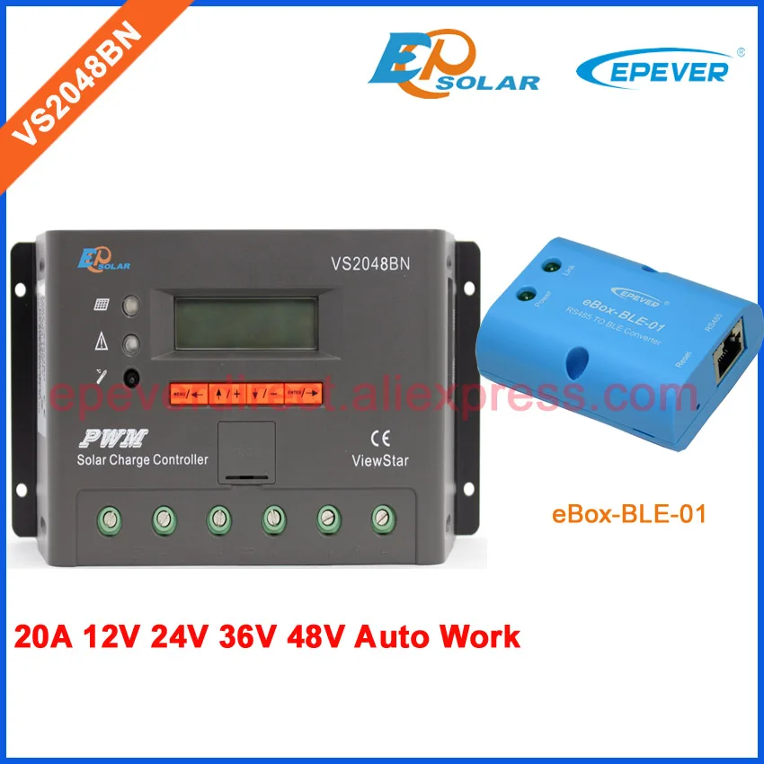 

VS2048BN 20A 20amp EPEVER Charge Controller 48volts solar controller High quality bluetooth eBOX-BLE-01