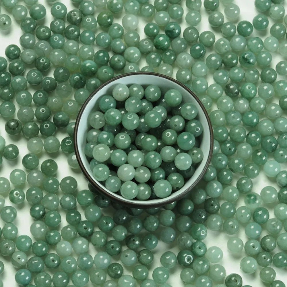 50 pcs 100% Real Green Natural Jade/Jadeite Perfect Loose Beads Pendant