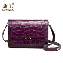 Qiwang Quality Women Shoulder Bag Purse 100% Genuine Leather Women Crocodile Handbag Luxury Leather Women Bag Very High Quality qiwang wine authentic women bag 100% genuine leather women crocodile hand bag vintage wine handbag women fashion tote bag