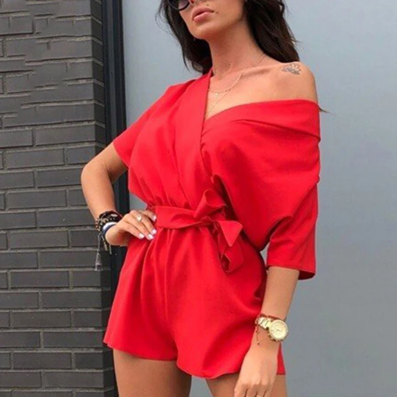 Лето 2019 Новый Модный женский комплект с шортами однотонный ремень повседневный