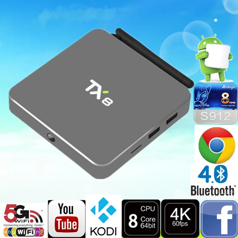 TX8 Android 6 0 Tv Box Amlogic S912 Octa core Set top box 2G 32G Android