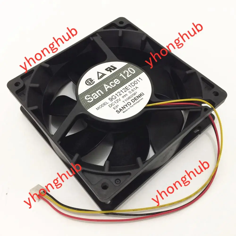 Ventilador de Refrigeração do Servidor de Fios da C.c. 12v 0.61a 120x120x38 mm de Sanyo Denki 9g1212e1d011
