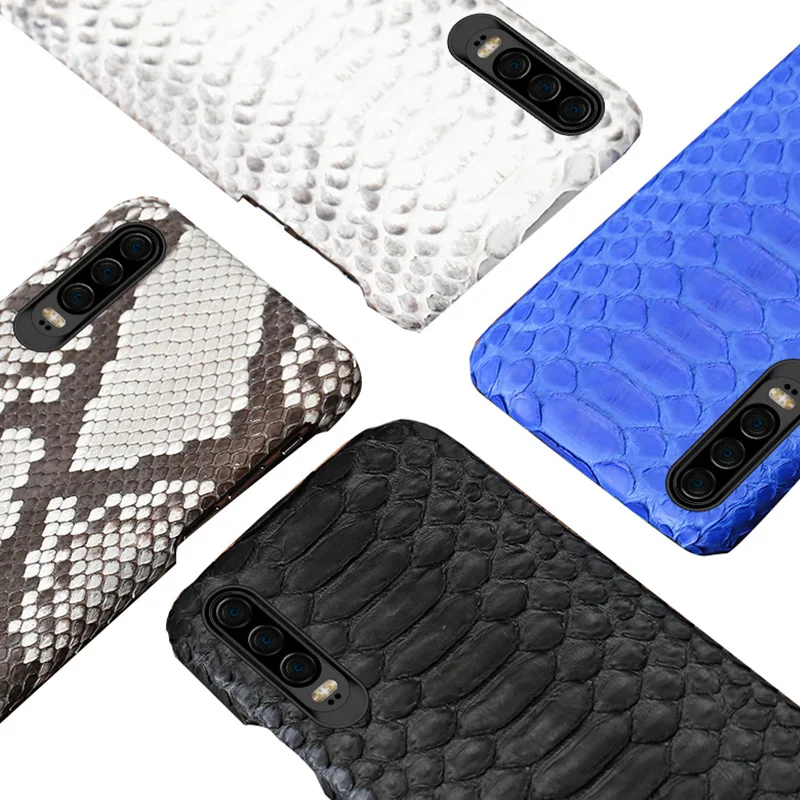 Роскошные кожи питона чехол для телефона для huawei P20 P30 Lite Pro задняя реального колпачок в виде змеи Чехол для мобильного телефона
