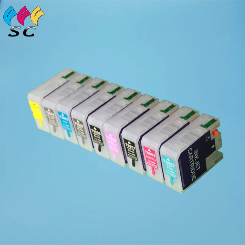 

Refillable Ink Cartridge For Epson Stylus Pro 3800 3880 3850 3890 printer with chip sensor 80ml