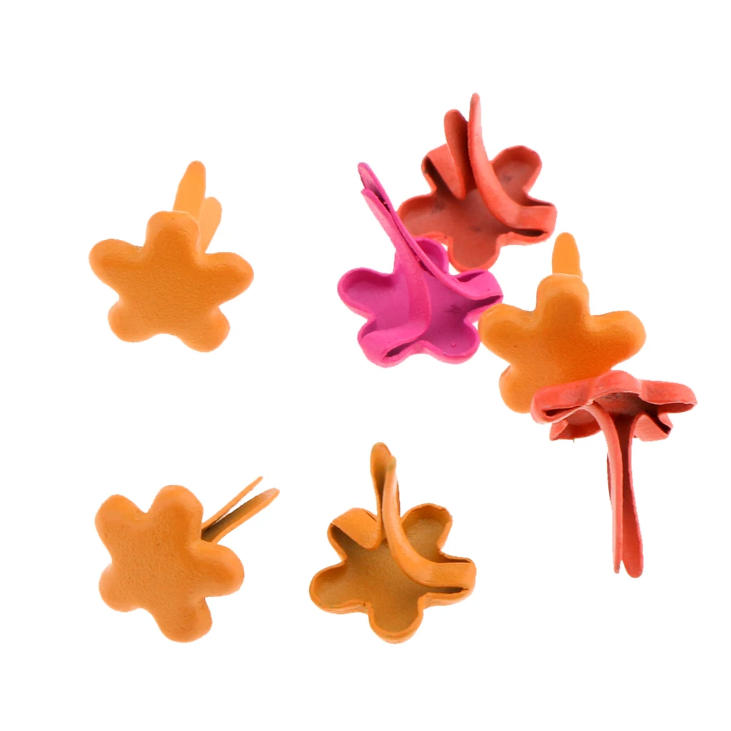 200pcs Heart Flower Metal Brads Paper Fasteners Embellishment for Scrapbooking Decoration Kids Craft