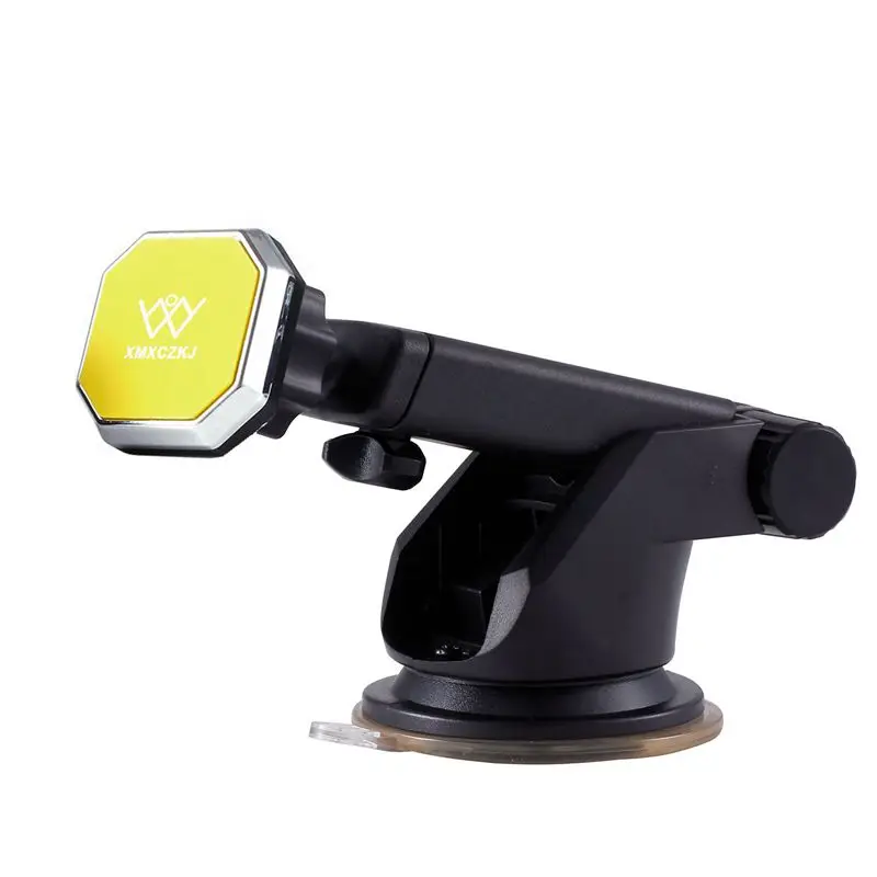 Универсальный магнитный автомобильный держатель для телефона, Регулируемый магнитный автомобильный держатель на лобовое стекло, подставка для iPhone 7, 7 Plus, samsung, gps - Цвет: Yellow Silver