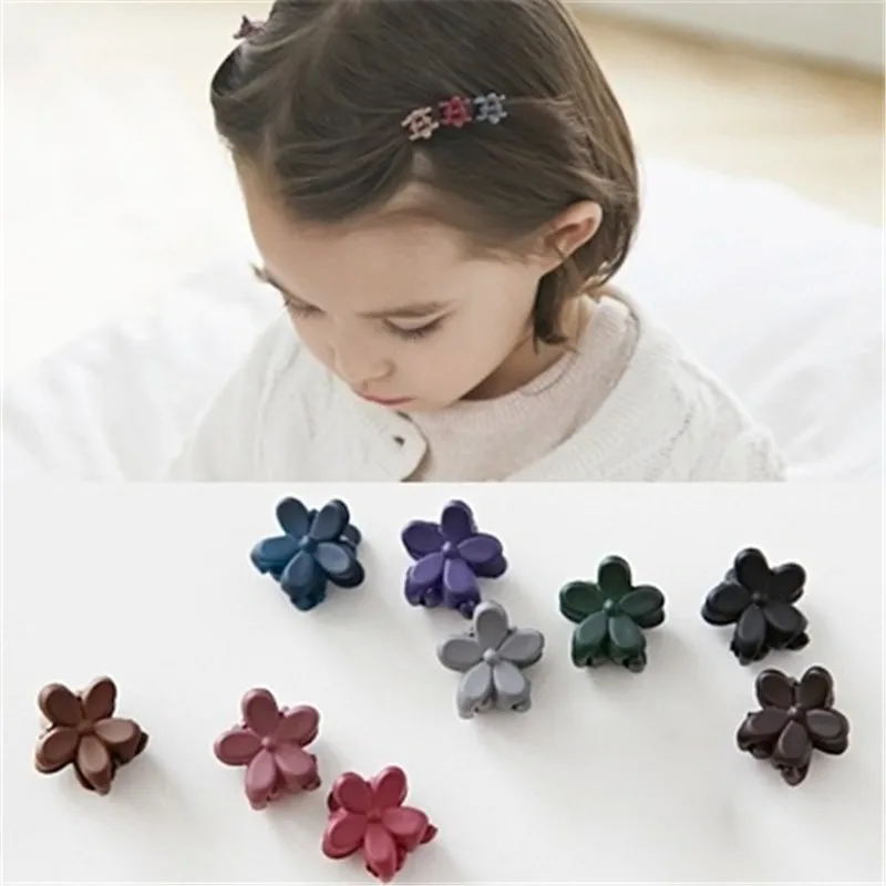 

10pcs/lot Kids Mini Hairpins Baby Girls Barrettes Solid Hair Claws Headwear Flower Hair Clips Headdress Baby Hair Accessories