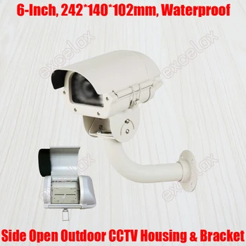 Custodia e staffa per telecamera CCTV da 6 pollici 242x140x102mm Custodia per montaggio a parete per sorveglianza di sicurezza esterna impermeabile IP66