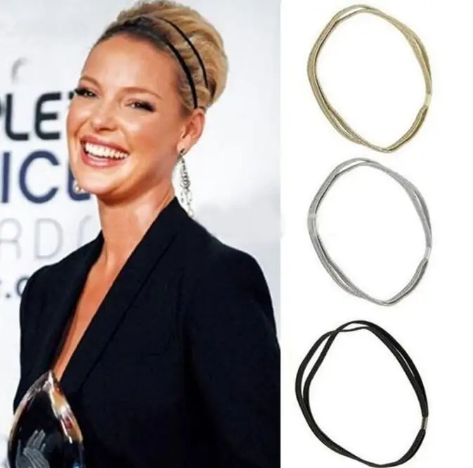 

MX0503 Fashion Women Glitter Elastic Headband High Quality Bling Hairband Headband Girls Double Hair Hoop Hair Accessories Gifts
