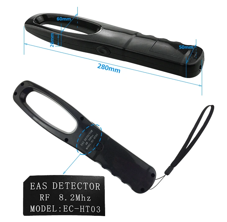 Handheld do Detector do Supermercado para o Sistema da Etiqueta da Segurança e da Etiqueta Sistema Etiqueta Eas e da Rf8.2mhz 3 Cheap Sistema EAS