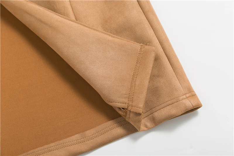 BONGOR LUSS  2018 Autumn Winter Outwear Suede Leather Jacket Casual Zipper Long Open Coat Women Basic Jacket Streetwear  (16)