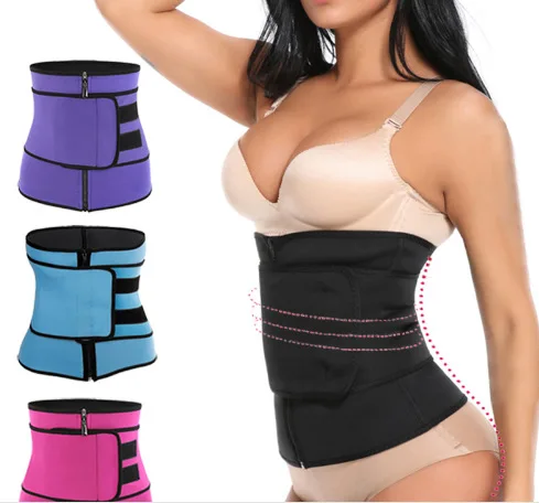 Shaping belt hook and loop zipper abdominal belt waist belt postpartum sports plastic belt sweat plastic belt I0708