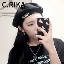 Черный Harajuku Модный женский вязаный берет для мужчин, винтажный Регулируемый осенне-зимний берет для пары, французские шапки для мужчин Craisy Baret