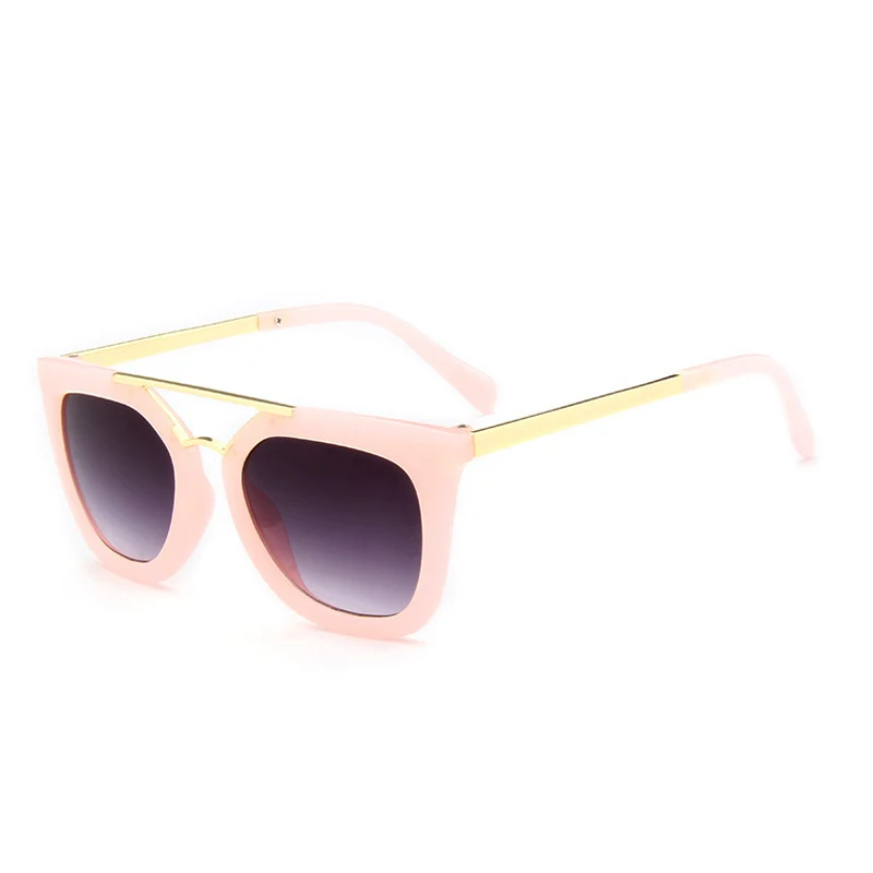 Iboode большой оправа «кошачий глаз» солнцезащитные очки для мальчиков и девочек Роскошные Брендовая дизайнерская обувь Открытый UV400 Солнцезащитные очки металлический детские очки оттенков - Цвет линз: Pink