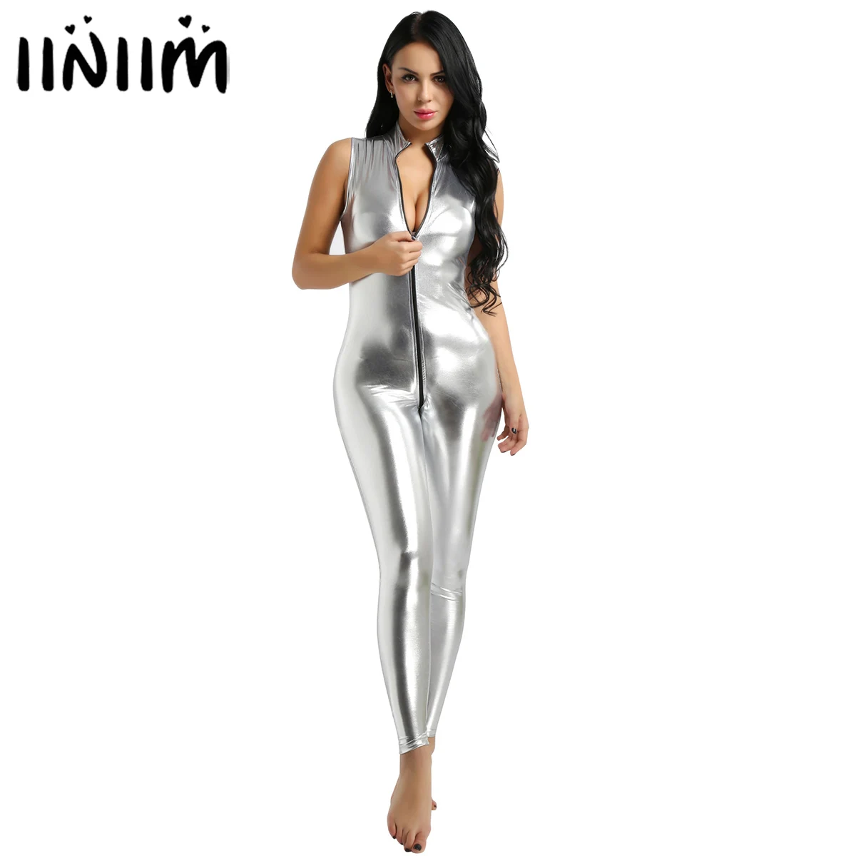 Womens Clothing Femme Wetlook Party Costume Catsuit Cocktail Faux Leather Double Zipper Leotard Dancewear Bodysuit Sexy Clubwear Womens Clothing Femme Wetlook Party Costume Catsuit Cocktail Faux Leather Double Zipper Leotard Dancewear Bodysuit Sexy Clubwear