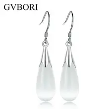 GVBORI 925 серебряная капля воды серьги брендовые классические женские серьги подарок на день рождения вечерние серьги висячие серьги