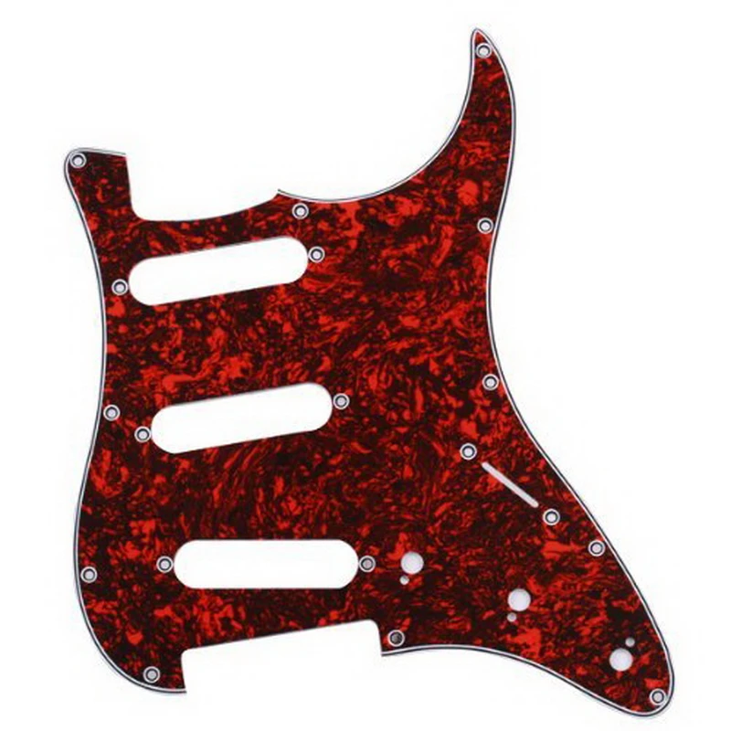 

1PC New Arrival Professional Tortoise Shell Pickguard 3 Layer 11 Hole for Strat Guitar SSS Red